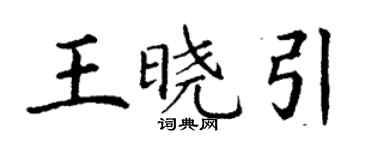 丁謙王曉引楷書個性簽名怎么寫