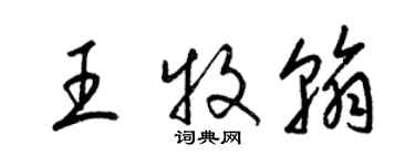 梁錦英王牧翰草書個性簽名怎么寫