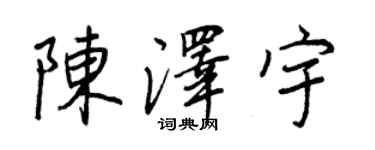王正良陳澤宇行書個性簽名怎么寫