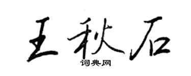 王正良王秋石行書個性簽名怎么寫