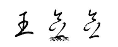 梁錦英王念念草書個性簽名怎么寫