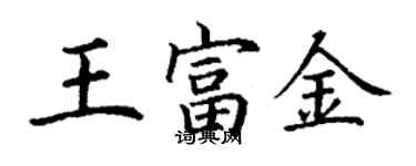 丁謙王富金楷書個性簽名怎么寫