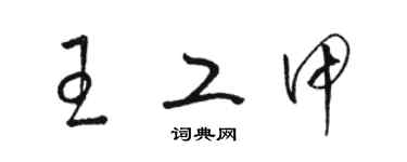 駱恆光王工甲草書個性簽名怎么寫