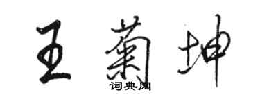 駱恆光王菊坤行書個性簽名怎么寫