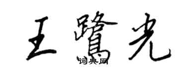 王正良王鷺光行書個性簽名怎么寫
