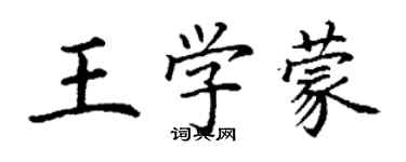 丁謙王學蒙楷書個性簽名怎么寫