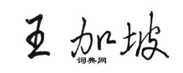 駱恆光王加坡行書個性簽名怎么寫