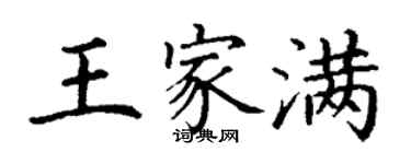 丁謙王家滿楷書個性簽名怎么寫