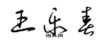 曾慶福王樂春草書個性簽名怎么寫