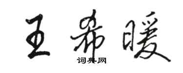 駱恆光王希暖行書個性簽名怎么寫