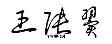 曾慶福王張翼草書個性簽名怎么寫