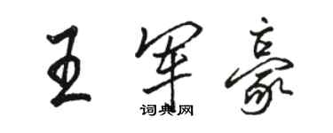 駱恆光王軍豪行書個性簽名怎么寫