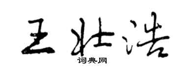 曾慶福王壯浩行書個性簽名怎么寫