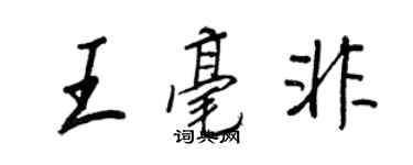 王正良王毫非行書個性簽名怎么寫
