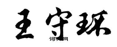 胡問遂王守環行書個性簽名怎么寫