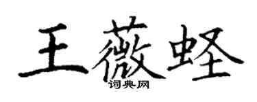丁謙王薇蟶楷書個性簽名怎么寫