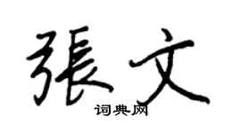 王正良張文行書個性簽名怎么寫