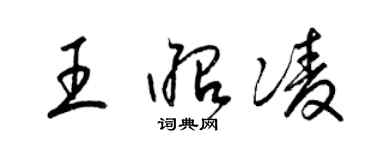 梁錦英王昭凌草書個性簽名怎么寫