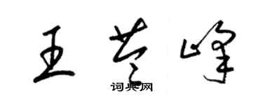 梁錦英王苓峰草書個性簽名怎么寫