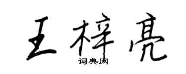王正良王梓亮行書個性簽名怎么寫
