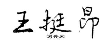 曾慶福王挺昂行書個性簽名怎么寫