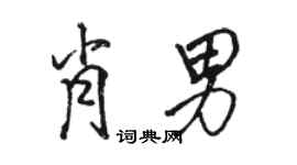 駱恆光肖男行書個性簽名怎么寫