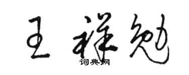 駱恆光王祥勉草書個性簽名怎么寫