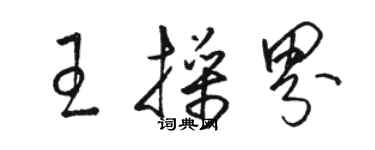 駱恆光王操界草書個性簽名怎么寫