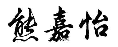 胡問遂熊嘉怡行書個性簽名怎么寫