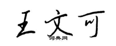 王正良王文可行書個性簽名怎么寫