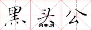 黃華生黑頭公楷書怎么寫