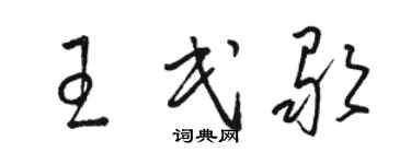 駱恆光王民歌草書個性簽名怎么寫