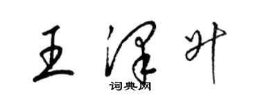 梁錦英王澤升草書個性簽名怎么寫