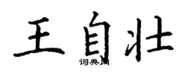 丁謙王自壯楷書個性簽名怎么寫