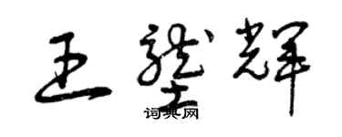 曾慶福王壟輝草書個性簽名怎么寫