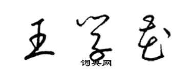 梁錦英王學花草書個性簽名怎么寫