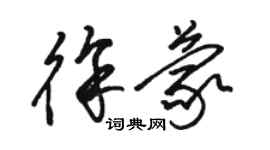 駱恆光徐蒙草書個性簽名怎么寫