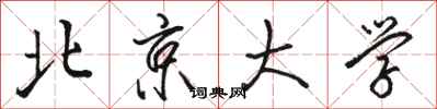 駱恆光北京大學行書怎么寫