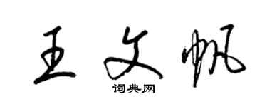 梁錦英王文帆草書個性簽名怎么寫