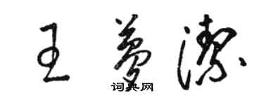 駱恆光王夢潔草書個性簽名怎么寫