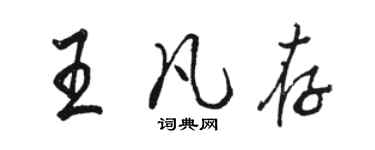 駱恆光王凡存行書個性簽名怎么寫