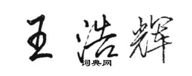 駱恆光王浩輝行書個性簽名怎么寫