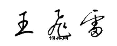 梁錦英王飛雷草書個性簽名怎么寫