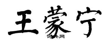 翁闓運王蒙寧楷書個性簽名怎么寫