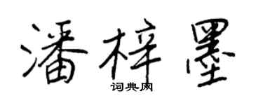王正良潘梓墨行書個性簽名怎么寫
