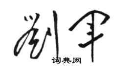 駱恆光劉軍草書個性簽名怎么寫