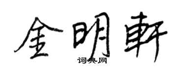 王正良金明軒行書個性簽名怎么寫