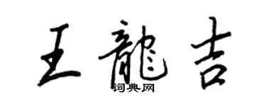 王正良王龍吉行書個性簽名怎么寫