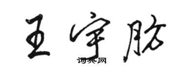 駱恆光王宇肪行書個性簽名怎么寫