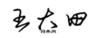 朱錫榮王大田草書個性簽名怎么寫